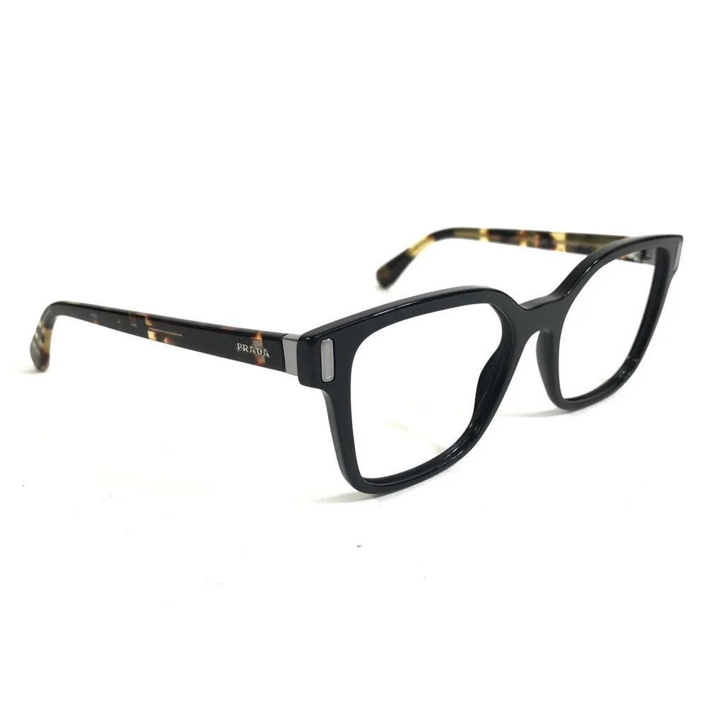 Prada Eyeglasses Frames VPR057 1AB-1O1 Black Brown Butterfly Full Rim 52-18-135 - Picture 3 of 12